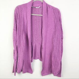 ATHLETA | Knit Open Front Cardigan Purple Medium